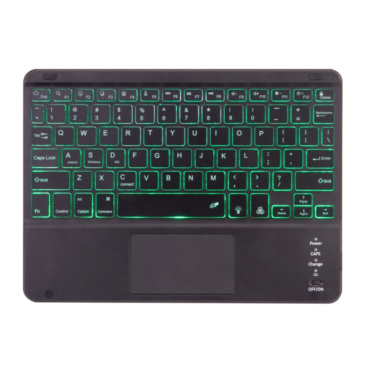 غطاء لوحي X-11BCS من الجلد بنسيج عادي مع لوحة مفاتيح Bluetooth قابلة للفصل لجهاز iPad Pro مقاس 11 بوصة 2020 / 2018، مع لوحة لمس وفتحة قلم وإضاءة خلفية
