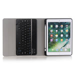 غطاء لوحي من الجلد مع لوحة مفاتيح Bluetooth قابلة للفصل فائقة النحافة لجهاز iPad مقاس 10.2 بوصة 2019 مع حامل وفتحة قلم، A102B أسود، A102B ذهبي، A102B أزرق، A102B ذهبي وردي