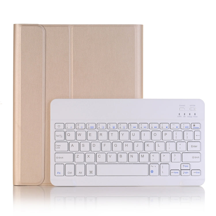 غطاء لوحي من الجلد مع لوحة مفاتيح Bluetooth قابلة للفصل فائقة النحافة لجهاز iPad مقاس 10.2 بوصة 2019 مع حامل وفتحة قلم، A102B أسود، A102B ذهبي، A102B أزرق، A102B ذهبي وردي