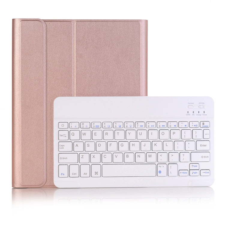 غطاء لوحي من الجلد مع لوحة مفاتيح Bluetooth قابلة للفصل فائقة النحافة لجهاز iPad مقاس 10.2 بوصة 2019 مع حامل وفتحة قلم، A102B أسود، A102B ذهبي، A102B أزرق، A102B ذهبي وردي