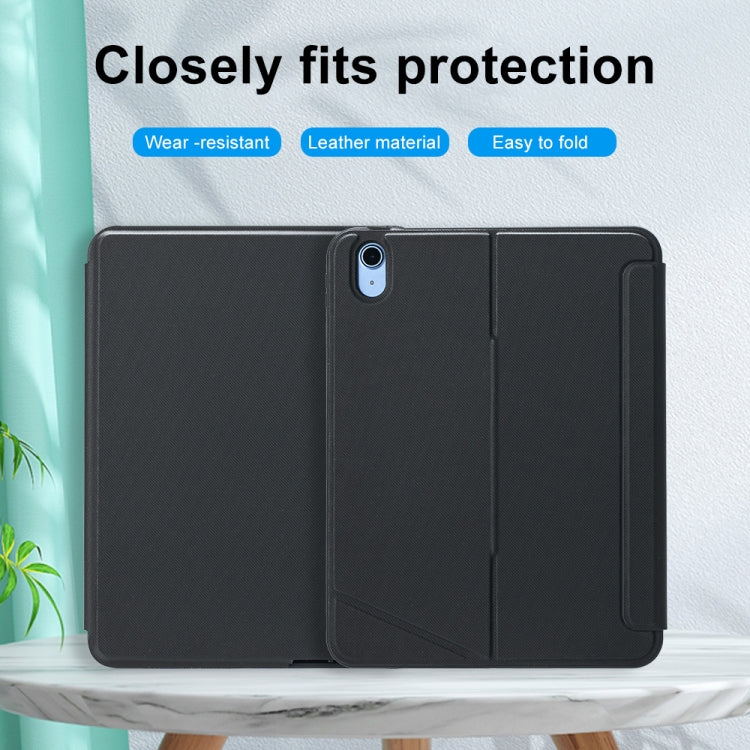 حافظة جلد مع لوحة مفاتيح بلوتوث من نوع تقسيم مع إضاءة خلفية ولمس لجهاز iPad 11 2025 / iPad الجيل العاشر 10.9 2022، T10-A