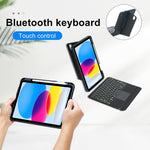 حافظة جلد مع لوحة مفاتيح بلوتوث من نوع تقسيم مع إضاءة خلفية ولمس لجهاز iPad 11 2025 / iPad الجيل العاشر 10.9 2022، T10-A