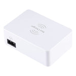 شاحن WLX-818F 6 في 1 بقدرة 10 واط QC3.0 شحن لاسلكي + USB-C / Type-C + 4 منافذ USB مع شاشة عرض ذكية LCD، قابس أوروبي / أسترالي، أبيض