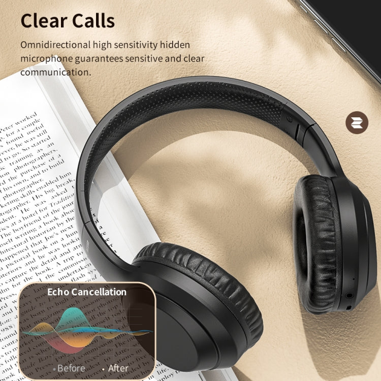 سماعة رأس لاسلكية ROCK Space O2 HiFi بتقنية البلوتوث 5.0 مع ميكروفون، تدعم بطاقة TF، Space O2