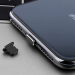 غطاء معدني مضاد للغبار لمنفذ شحن 8 دبابيس عالمي لهواتف iPhone، قطعتان