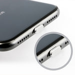 غطاء معدني مضاد للغبار لمنفذ شحن 8 دبابيس عالمي لهواتف iPhone، قطعتان