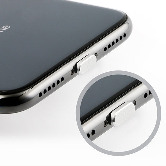 غطاء معدني مضاد للغبار لمنفذ شحن 8 دبابيس عالمي لهواتف iPhone، قطعتان