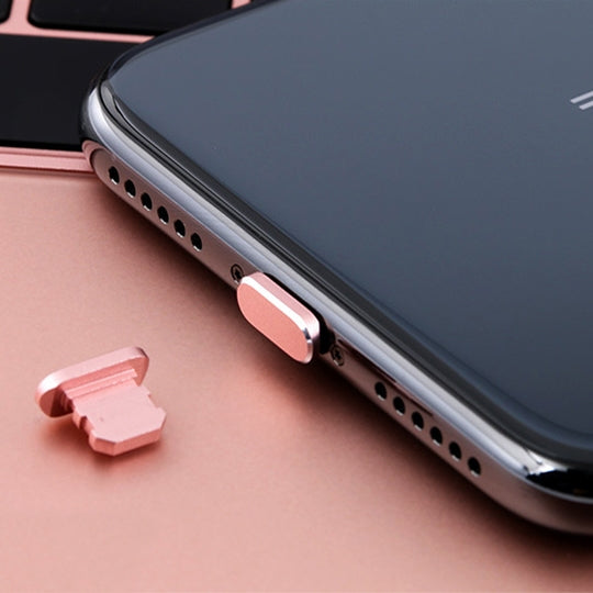 غطاء معدني مضاد للغبار لمنفذ شحن 8 دبابيس عالمي لهواتف iPhone، قطعتان