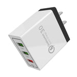 شاحن سريع للسفر AR-QC-03 بثلاثة منافذ USB بتيار 2.1 أمبير، قابس أمريكي، AR-QC-03 US، قابس AR-QC-03 US أزرق