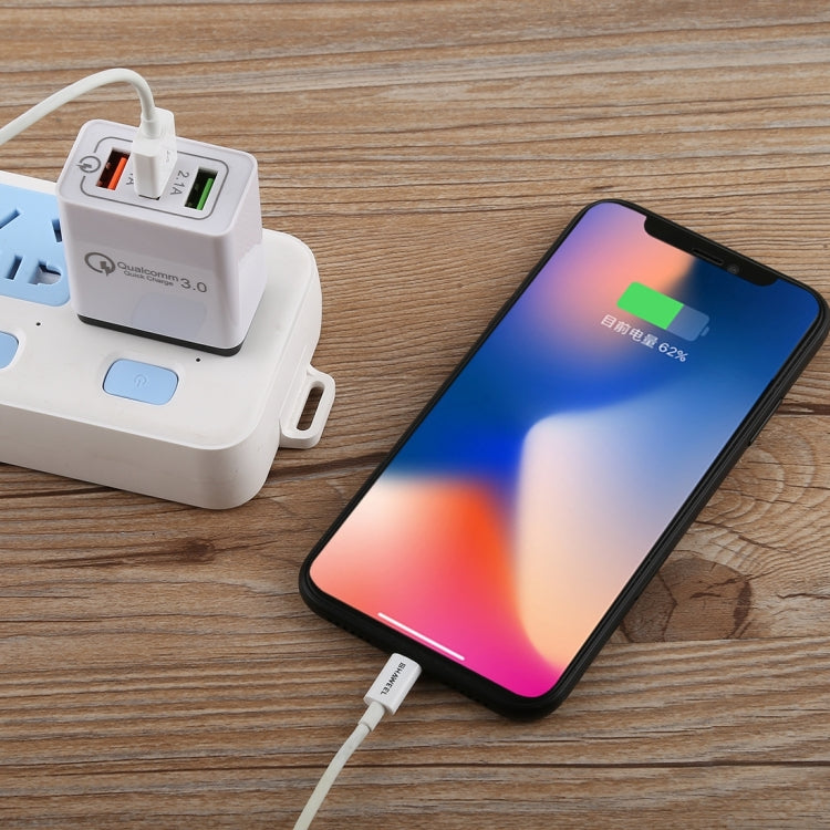 شاحن سريع للسفر AR-QC-03 بثلاثة منافذ USB بتيار 2.1 أمبير، قابس أمريكي، AR-QC-03 US، قابس AR-QC-03 US أزرق