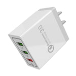 شاحن سريع للسفر AR-QC-03 بثلاثة منافذ USB بتيار 2.1 أمبير، قابس أمريكي، AR-QC-03 US، قابس AR-QC-03 US أزرق