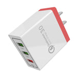 شاحن سريع للسفر AR-QC-03 بثلاثة منافذ USB بتيار 2.1 أمبير، قابس أمريكي، AR-QC-03 US، قابس AR-QC-03 US أزرق