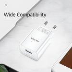 شاحن سفر USB فردي USAMS US-CC075 T18 2.1A، قابس الاتحاد الأوروبي، قابس الاتحاد الأوروبي