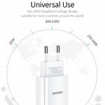 شاحن سفر USB فردي USAMS US-CC075 T18 2.1A، قابس الاتحاد الأوروبي، قابس الاتحاد الأوروبي