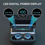سماعة أذن بلوتوث F9-5 مع إلغاء الضوضاء الذكي تعمل باللمس وصندوق شحن، تدعم شاشة LED ثلاثية للبطارية ومكالمات عالية الدقة وبنك طاقة وسيري، F9-5 أسود، F9-5 أبيض