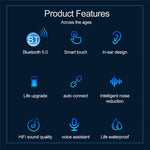 F9-9 TWS CVC8.0 Noise Cancelling Bluetooth Earphone with Charging Box, Support Touch Lighting Effect & Three-screen LED Power Display & Power Bank & Mobile Phone Holder & HD Call & Voice Assistant, F9-9 Black