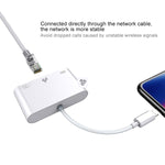 محول شبكة 8 دبابيس إلى RJ45 بسرعة 1000 ميجابت في الثانية + منفذ شحن + قارئ USB متعدد الوظائف للكاميرا، 1000 ميجابت في الثانية