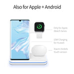 Z5 شاحن لاسلكي مغناطيسي عمودي Qi للهواتف المحمولة وساعات آبل وسماعات AirPods / Xiaomi Redmi AirDots، مع حلقة ضوء تعمل باللمس، Z5