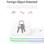 Z5 شاحن لاسلكي مغناطيسي عمودي Qi للهواتف المحمولة وساعات آبل وسماعات AirPods / Xiaomi Redmi AirDots، مع حلقة ضوء تعمل باللمس، Z5