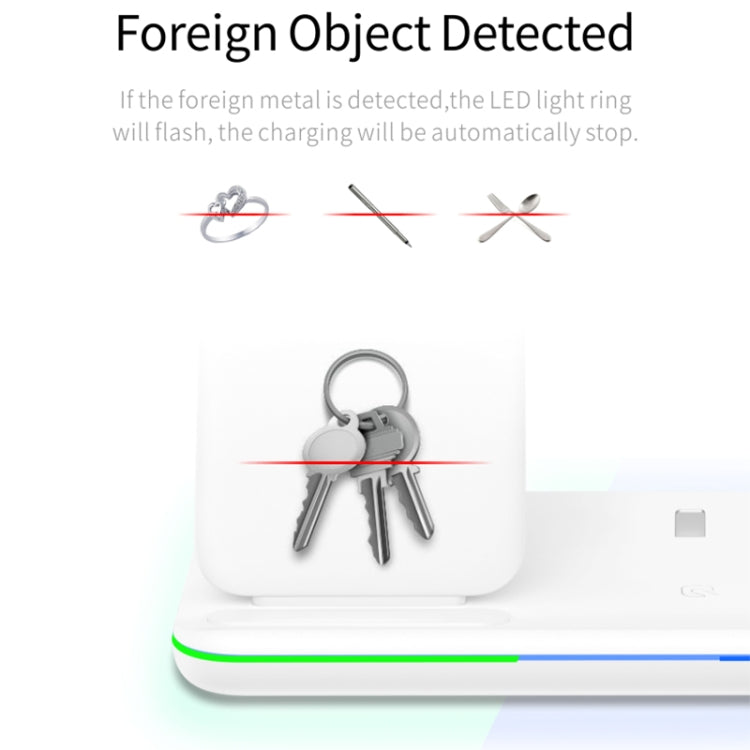 Z5 شاحن لاسلكي مغناطيسي عمودي Qi للهواتف المحمولة وساعات آبل وسماعات AirPods / Xiaomi Redmi AirDots، مع حلقة ضوء تعمل باللمس، Z5