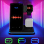 Z5 شاحن لاسلكي مغناطيسي عمودي Qi للهواتف المحمولة وساعات آبل وسماعات AirPods / Xiaomi Redmi AirDots، مع حلقة ضوء تعمل باللمس، Z5