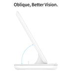 Z5 شاحن لاسلكي مغناطيسي عمودي Qi للهواتف المحمولة وساعات آبل وسماعات AirPods / Xiaomi Redmi AirDots، مع حلقة ضوء تعمل باللمس، Z5