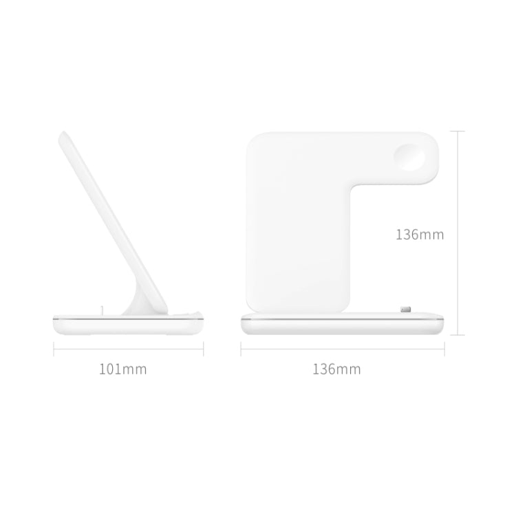 Z5 شاحن لاسلكي مغناطيسي عمودي Qi للهواتف المحمولة وساعات آبل وسماعات AirPods / Xiaomi Redmi AirDots، مع حلقة ضوء تعمل باللمس، Z5
