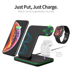 Z5 شاحن لاسلكي مغناطيسي عمودي Qi للهواتف المحمولة وساعات آبل وسماعات AirPods / Xiaomi Redmi AirDots، مع حلقة ضوء تعمل باللمس، Z5