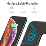 Z5 شاحن لاسلكي مغناطيسي عمودي Qi للهواتف المحمولة وساعات آبل وسماعات AirPods / Xiaomi Redmi AirDots، مع حلقة ضوء تعمل باللمس، Z5