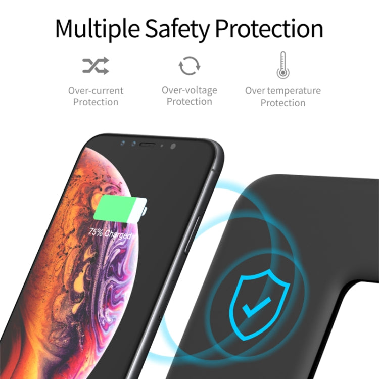 Z5 شاحن لاسلكي مغناطيسي عمودي Qi للهواتف المحمولة وساعات آبل وسماعات AirPods / Xiaomi Redmi AirDots، مع حلقة ضوء تعمل باللمس، Z5