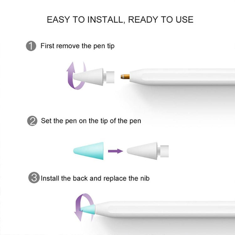 4 قطع أغطية رأس قلم مقاومة للانزلاق وكتم الصوت ومقاومة للتآكل لقلم Apple Pencil 1 / 2، أزرق داكن، أخضر نعناعي، شفاف، أبيض