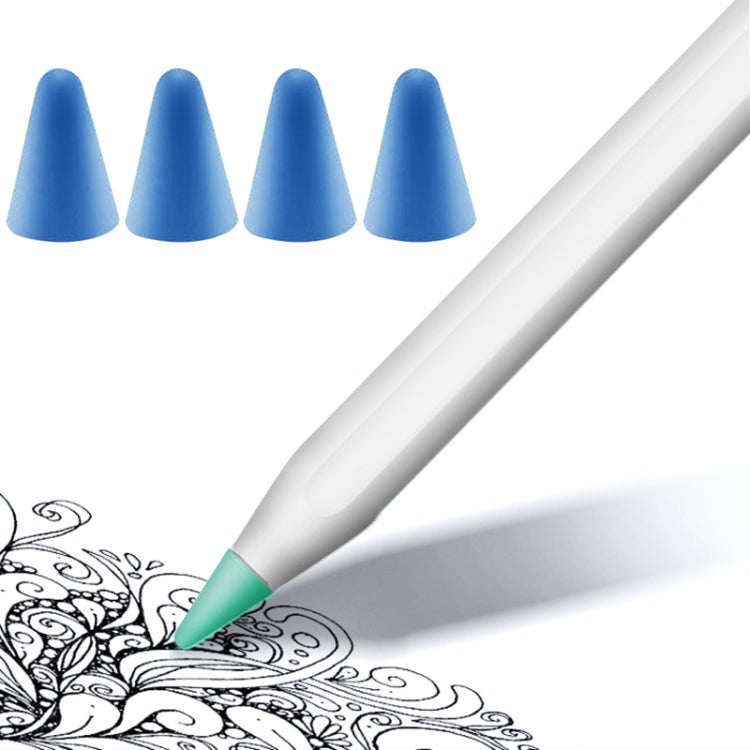 4 قطع أغطية رأس قلم مقاومة للانزلاق وكتم الصوت ومقاومة للتآكل لقلم Apple Pencil 1 / 2، أزرق داكن، أخضر نعناعي، شفاف، أبيض