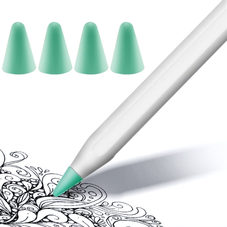 4 قطع أغطية رأس قلم مقاومة للانزلاق وكتم الصوت ومقاومة للتآكل لقلم Apple Pencil 1 / 2، أزرق داكن، أخضر نعناعي، شفاف، أبيض