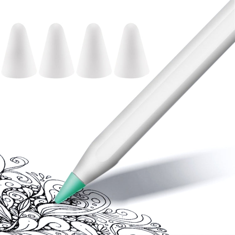4 قطع أغطية رأس قلم مقاومة للانزلاق وكتم الصوت ومقاومة للتآكل لقلم Apple Pencil 1 / 2، أزرق داكن، أخضر نعناعي، شفاف، أبيض