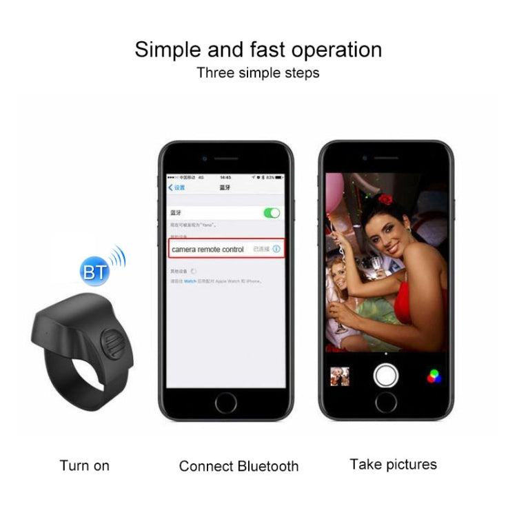 حلقة تحكم عن بعد لكاميرا الهاتف بتقنية Bluetooth 5.1 EPSK-010 للتحكم في السيلفي