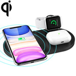 A04 شاحن لاسلكي متعدد الوظائف 3 في 1 Qi قياسي للهواتف المحمولة وiWatch وAirPods
