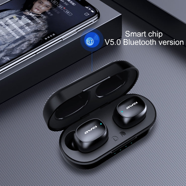 سماعة رياضية لاسلكية TWS بلوتوث V5.0 مع علبة شحن من awei T13