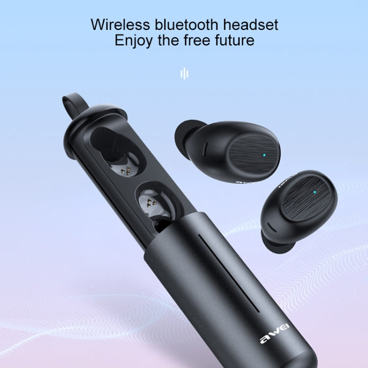 سماعة أذن رياضية لاسلكية TWS من awei T55 بتقنية Bluetooth V5.0 مع علبة شحن محمولة