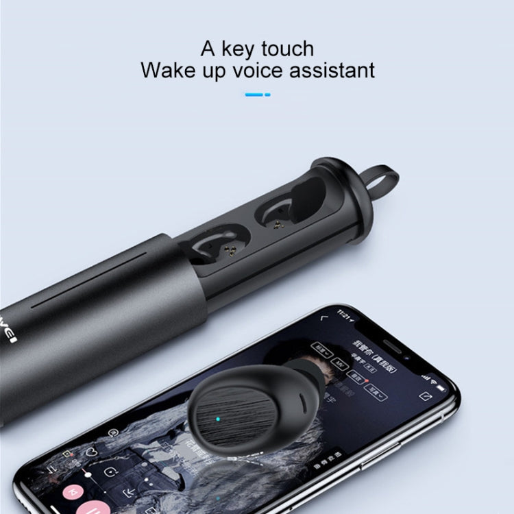 سماعة أذن رياضية لاسلكية TWS من awei T55 بتقنية Bluetooth V5.0 مع علبة شحن محمولة