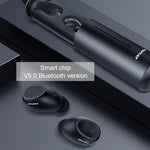 سماعة أذن رياضية لاسلكية TWS من awei T55 بتقنية Bluetooth V5.0 مع علبة شحن محمولة