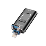 ذاكرة فلاش معدنية Richwell 3 في 1 بسعة 64 جيجابايت مع Type-C + 8 دبابيس + USB 3.0 مع وظيفة OTG