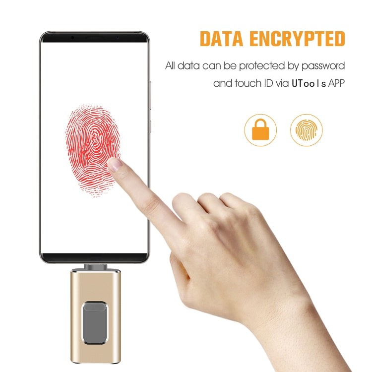 ذاكرة فلاش معدنية Richwell 3 في 1 بسعة 64 جيجابايت مع Type-C + 8 دبابيس + USB 3.0 مع وظيفة OTG