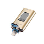 ريتشويل 3 في 1 فلاش ديسك معدني بسعة 128 جيجابايت مع منافذ Type-C + 8 دبابيس + USB 3.0 مع وظيفة OTG
