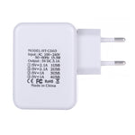 شاحن حائط USB رباعي المنافذ HT-CD03 بقوة 15.5 واط 5V 3.1A، شاحن سفر، قابس الاتحاد الأوروبي، HT-CD03