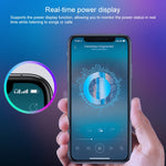 سماعة رأس ستيريو بلوتوث ثنائية الأذن TWS V5.0 مع علبة شحن وشاشة رقمية M7