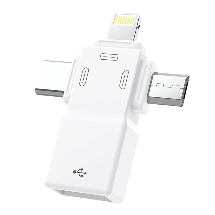 محول OTG من USB 2.0 إلى 8 دبابيس + USB-C / Type-C + Micro USB