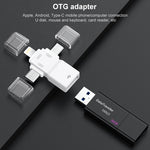 محول OTG من USB 2.0 إلى 8 دبابيس + USB-C / Type-C + Micro USB