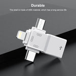 محول OTG من USB 2.0 إلى 8 دبابيس + USB-C / Type-C + Micro USB