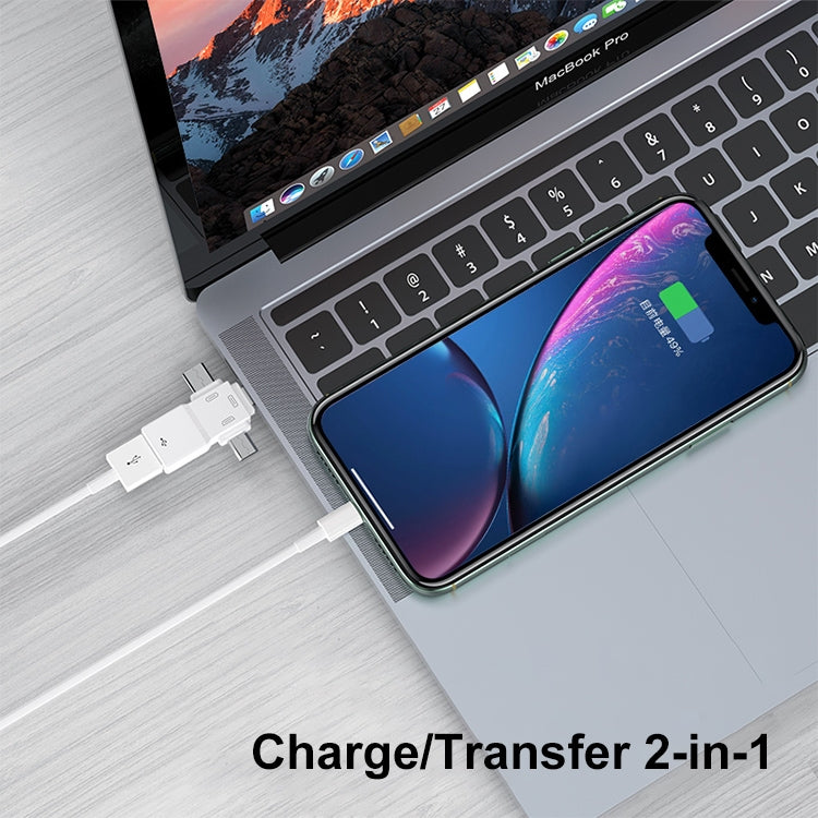 محول OTG من USB 2.0 إلى 8 دبابيس + USB-C / Type-C + Micro USB