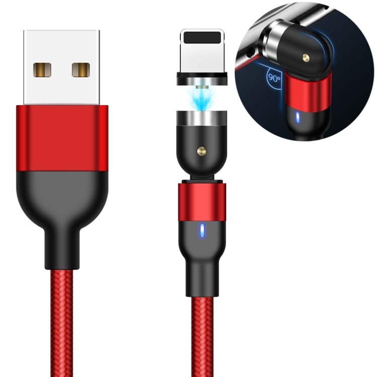 كابل شحن مغناطيسي دوار مضفر من النايلون USB إلى 8 بن، طول 2 متر، 2 أمبير